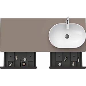 Duravit D-Neo DE4950R4343 140 x 55 cm, Basalt Matt , wall-mounted, 801 , 2000 console plate, basin on the right