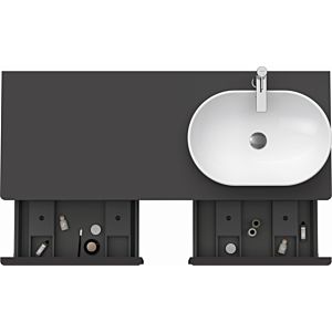 Duravit D-Neo DE4950R4949 140 x 55 cm, Graphite Matt , wall-mounted, 801 , 2000 console plate, basin on the right