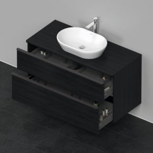 Duravit D-Neo vanity unit DE496901616 120 x 55 cm, black oak, wall-hung, 2 drawers, 2000 console plate