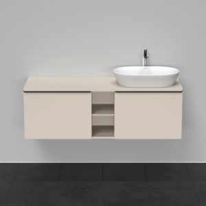 Duravit D-Neo DE4950R9191 140 x 55 cm, Taupe Matt , wall-mounted, 801 , 2000 console plate, basin on the right