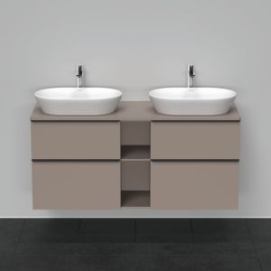 Duravit D-Neo sous-lavabo DE4970B4343 140 x 55 cm, Basalte Mat , montage mural, 4 tiroirs, console 2000 , vasque des deux côtés