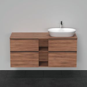 Duravit D-Neo sous-lavabo DE4970R7979 140 x 55 cm, Noyer Naturel , suspendu, 4 tiroirs, console 2000 , vasque à droite