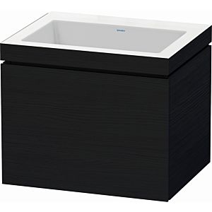 Duravit L-Cube meuble sous-vasque LC6916N1616 60 x 48 cm, sans trou pour robinetterie, Eiche schwarz , 2000 coulissant