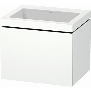 Duravit L-Cube vanity unit LC6916N1818 60 x 48 cm, without tap hole, matt white, 2000 pull-out