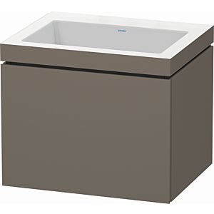 L-Cube Duravit vasque LC6916N9090 60 x 48 cm, sans trou pour robinet, flanelle gris soie mat, coulissant 2000