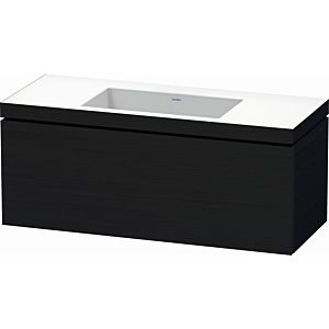 Duravit L-Cube meuble sous-vasque LC6919N1616 120 x 48 cm, sans trou pour robinetterie, Eiche schwarz , 2000 coulissant