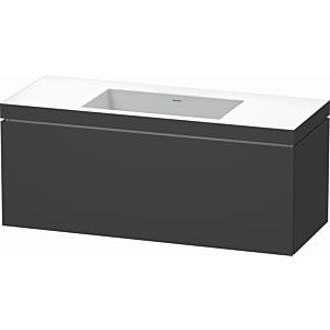 Duravit L-Cube vanity unit LC6919N4949 120 x 48 cm, without tap hole, matt graphite, 2000 pull-out