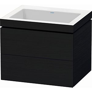 Duravit L-Cube meuble sous-vasque LC6926N1616 60 x 48 cm, sans trou pour robinetterie, Eiche schwarz , 2 tiroirs