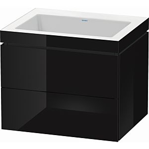 Duravit L-Cube vanity unit LC6926N4040 60 x 48 cm, without tap hole, black high gloss, 2 drawers