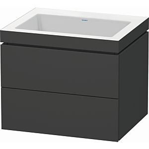 Duravit L-Cube vanity unit LC6926N4949 60 x 48 cm, without tap hole, matt graphite, 2 drawers