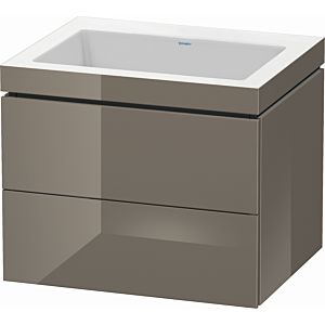 Duravit L-Cube vanity unit LC6926N8989 60 x 48 cm, without tap hole, flannel gray high gloss, 2 drawers