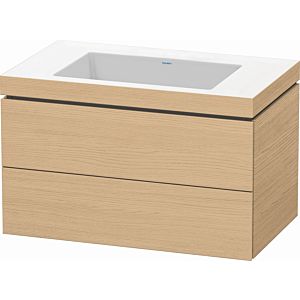Duravit L-Cube meuble sous-vasque LC6927N3030 80 x 48 cm, sans trou pour robinetterie, Eiche natur , 2 tiroirs