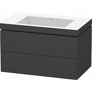 Duravit L-Cube vanity unit LC6927N4949 80 x 48 cm, without tap hole, matt graphite, 2 drawers