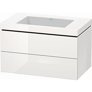 Duravit L-Cube vanity unit LC6927N8585 80 x 48 cm, without tap hole, white high gloss, 2 drawers