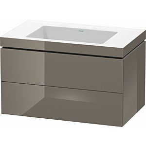 Duravit L-Cube vanity unit LC6927N8989 80 x 48 cm, without tap hole, flannel gray high gloss, 2 drawers