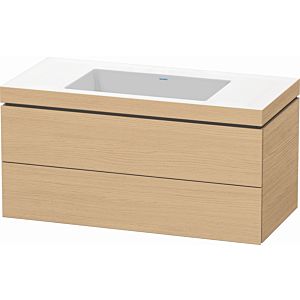 Duravit L-Cube meuble sous-vasque LC6928N3030 100 x 48 cm, sans trou pour robinetterie, Eiche natur , 2 tiroirs