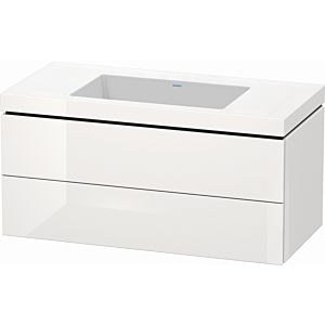 Duravit L-Cube vanity unit LC6928N8585 100 x 48 cm, without tap hole, white high gloss, 2 drawers
