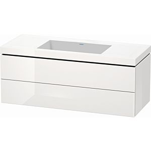 Duravit L-Cube vanity unit LC6929N8585 120 x 48 cm, without tap hole, white high gloss, 2 drawers