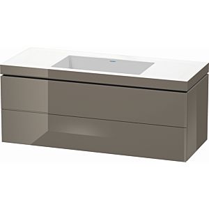 Duravit L-Cube vanity unit LC6929N8989 120 x 48 cm, without tap hole, flannel gray high gloss, 2 drawers