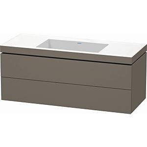 Duravit L-Cube vanity unit LC6929N9090 120 x 48 cm, without tap hole, flannel gray satin finish, 2 drawers