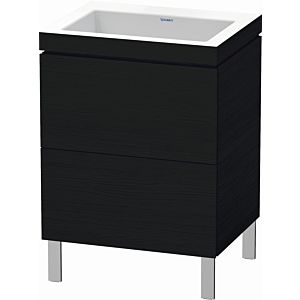Duravit L-Cube vanity unit LC6936N1616 60 x 48 cm, without tap hole, Eiche schwarz , 2 pull-outs, floor-standing