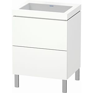 Duravit L-Cube vanity unit LC6936N1818 60 x 48 cm, without tap hole, matt white, 2 pull-outs, floor-standing