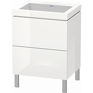 Duravit L-Cube vanity unit LC6936N2222 60 x 48 cm, without tap hole, white high gloss, 2 pull-outs, floor-standing