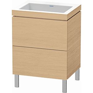 Duravit L-Cube vanity unit LC6936N3030 60 x 48 cm, without tap hole, Eiche natur , 2 pull-outs, floor-standing