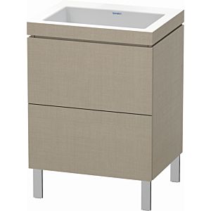 Duravit L-Cube vanity unit LC6936N7575 60 x 48 cm, without tap hole, linen, 2 pull-outs, floor-standing
