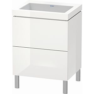 Duravit L-Cube vanity unit LC6936N8585 60 x 48 cm, without tap hole, white high gloss, 2 pull-outs, floor-standing