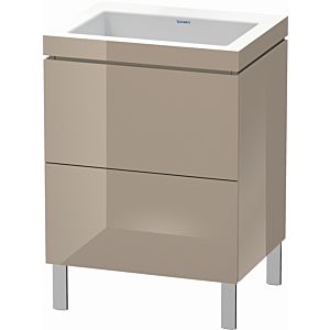Duravit L-Cube vanity unit LC6936N8686 60 x 48 cm, without tap hole, cappuccino high gloss, 2 pull-outs, floor-standing