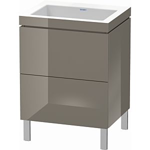 Duravit L-Cube vanity unit LC6936N8989 60 x 48 cm, without tap hole, flannel gray high gloss, 2 pull-outs, floor-standing