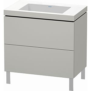 Duravit L-Cube vanity unit LC6937N0707 80 x 48 cm, without tap hole, concrete gray matt, 2 pull-outs, floor-standing