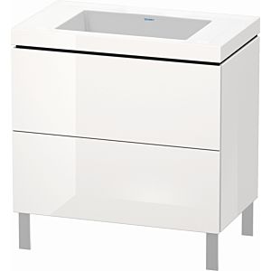 Duravit L-Cube vanity unit LC6937N2222 80 x 48 cm, without tap hole, white high gloss, 2 pull-outs, floor-standing