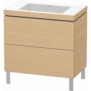 Duravit L-Cube vanity unit LC6937N3030 80 x 48 cm, without tap hole, Eiche natur , 2 pull-outs, floor-standing