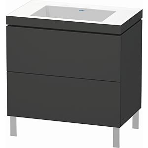 Duravit L-Cube vanity unit LC6937N4949 80 x 48 cm, without tap hole, matt graphite, 2 pull-outs, floor-standing