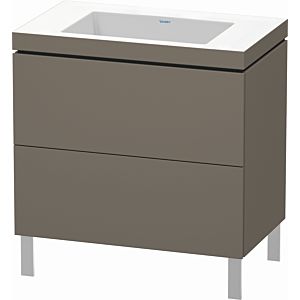 Duravit L-Cube vanity unit LC6937N9090 80 x 48 cm, without tap hole, flannel gray silk matt, 2 pull-outs, floor-standing
