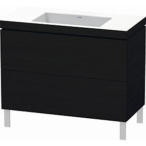 Duravit L-Cube vanity unit LC6938N1616 100 x 48 cm, without tap hole, Eiche schwarz , 2 pull-outs, floor-standing