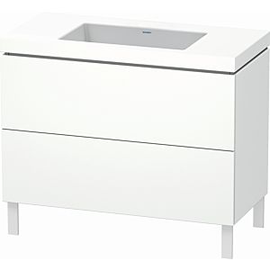 Duravit L-Cube vanity unit LC6938N1818 100 x 48 cm, without tap hole, matt white, 2 pull-outs, floor-standing
