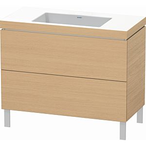 Duravit L-Cube vanity unit LC6938N3030 100 x 48 cm, without tap hole, Eiche natur , 2 pull-outs, floor-standing