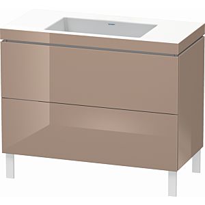Duravit L-Cube vanity unit LC6938N8686 100 x 48 cm, without tap hole, cappuccino high gloss, 2 pull-outs, floor-standing