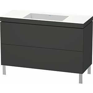 Duravit L-Cube vanity unit LC6939N4949 120 x 48 cm, without tap hole, matt graphite, 2 pull-outs, floor-standing