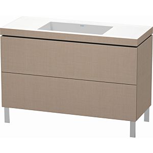 Duravit L-Cube vanity unit LC6939N7575 120 x 48 cm, without tap hole, linen, 2 pull-outs, floor-standing