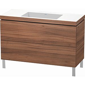 Duravit L-Cube vanity unit LC6939N7979 120 x 48 cm, without tap hole, natural walnut, 2 pull-outs, floor-standing