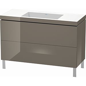 Duravit L-Cube vanity unit LC6939N8989 120 x 48 cm, without tap hole, flannel gray high gloss, 2 pull-outs, floor-standing