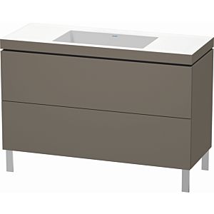 Duravit L-Cube vanity unit LC6939N9090 120 x 48 cm, without tap hole, flannel gray silk matt, 2 pull-outs, floor-standing