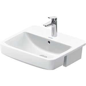 Duravit No. 1 semi-recessed washbasin 03765500002 55x46cm, with tap hole, overflow, tap hole bench, white