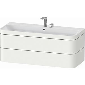 Duravit Happy D.2 Plus meuble sous-lavabo HP4639E36360000 117,5x49cm, 2 tiroirs, 2 trous pour robinetterie, blanc