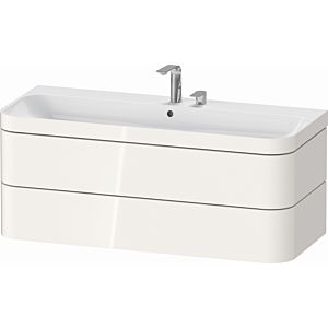 Duravit Happy D.2 Plus meuble sous-lavabo HP4639E22220000 117,5x49cm, 2 tiroirs, 2 trous pour robinet, blanc brillant