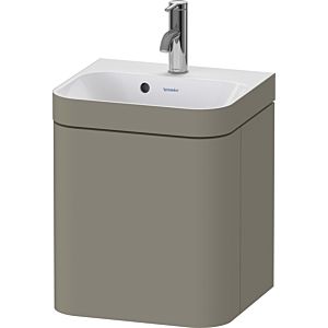 Duravit Happy D.2 Plus vanity HP4633O92920000 40x36cm, 1 door, left hinged, with tap hole, stone gray satin finish